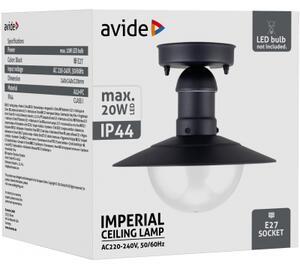 Avide AOLCE27-IMP-B IMPERIAL - Venkovní stropní svítidlo v černé barvě, 1 x E27, IP44 42308 (Venkovní stropní svítidlo nejen do pergoly, černé)
