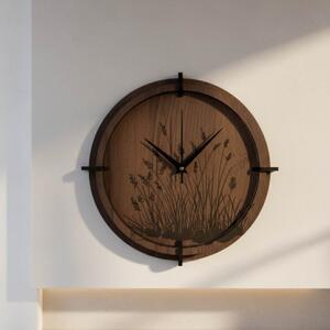 Dřevěné nástěnné hodiny - motiv lesa | SENTOP HDF0587-ORECH-WENGE