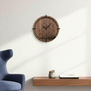 Dřevěné nástěnné hodiny - motiv lesa | SENTOP HDF0587-ORECH-WENGE