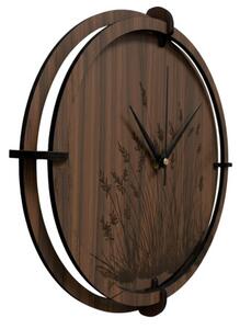Dřevěné nástěnné hodiny - motiv lesa | SENTOP HDF0587-ORECH-WENGE