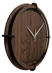 Dřevěné nástěnné hodiny - motiv lesa | SENTOP HDF0587-ORECH-WENGE