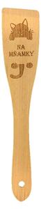 AMADEA Dřevěná obracečka buk text "na mňamky", masivní dřevo, délka 30 cm, český výrobek