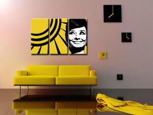 Ručně malovaný obraz POP Art Audrey HEPBHURN 3 díly ah2