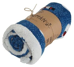 B.E.S. - Petrovice, s.r.o. Dětská deka s beránkem Snowman, dárkové balení - modrá 150x200 cm