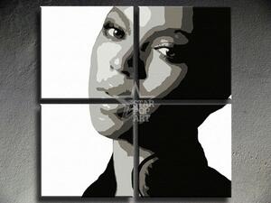 Ručně malovaný obraz POP Art BEYONCÉ 4 dílná bey