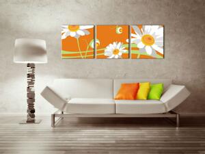 Ručně malovaný obrázek květiny POP Art, 3 kusy, flo6