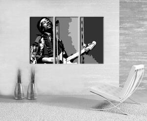 Ručně malovaný obraz POP Art Jimmy Hendrix 3 dílný jh