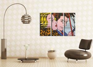 Ručně malovaný obraz POP Art LICHTENSTEIN 3 díly li4