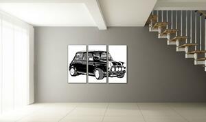 Ručně malovaný obraz POP Art MINI COOPER 3dílný mini