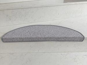 Vopi koberce Nášlapy na schody Porto šedý půlkruh, samolepící - 24x65 půlkruh (rozměr včetně ohybu)