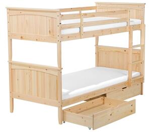 Patrová postel 90 cm Alf (světlé dřevo) (s roštem a úložným prostorem). 1077390