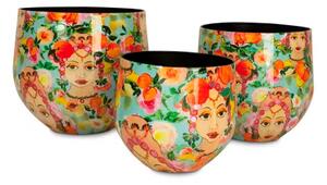 Květináče Blooming Namaste, Ø 33/27/23 cm, výška 29/25,5/22 cm Rozměry: Set průměrů 33/27/23 cm