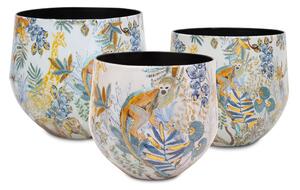 Květináče Cobalt Jungle, Ø 33/27/23 cm, výška 29/25,5/22 cm Rozměry: Set průměrů 33/27/23 cm