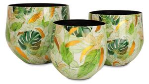 Sada květináčů Lush Botanic, 3 kusy, průměr 33/27/23 cm, výška 29/25,5/22 cm Rozměry: Set průměrů 33/27/23 cm