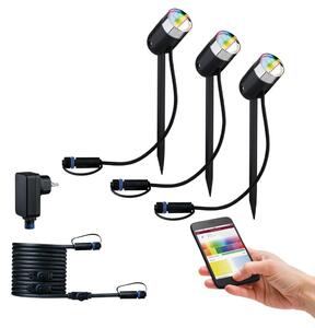 P 94284 Svítidlo venkovní Plug & Shine základní sada Spot Pike 3ks ZigBee RGBW 24V 40° antracit - PAULMANN