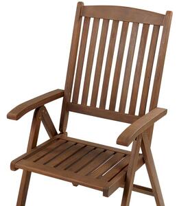 Set 2 ks zahradních židlí Amati (tmavé dřevo + červená). 1077462