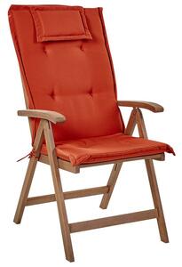 Set 2 ks zahradních židlí Amati (tmavé dřevo + červená). 1077462