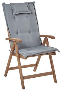 Set 2 ks zahradních židlí Amati (tmavé dřevo + šedá). 1077466