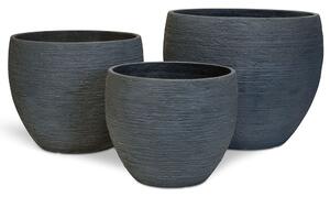 Pottery květináč, Ø 55/44/37 cm, výška 43,5/36/30 cm, šedý, antracitový Barva květináče: Antracitová, Rozměry: Set průměrů 55/44/37 cm