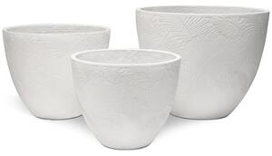 Flora květináč, Ø 55/44/37 cm, výška 43,5/36/30 cm, bílý, šedý, antracitový Barva květináče: Bílá, Rozměry: Set průměrů 55/44/37 cm
