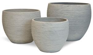 Pottery květináč, Ø 55/44/37 cm, výška 43,5/36/30 cm, šedý, antracitový Barva květináče: Šedá, Rozměry: Set průměrů 55/44/37 cm