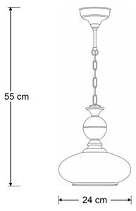 Brilagi - Lustr na řetězu MOLLERO 1xE27/15W/230V pr. 24 cm bronz/patina