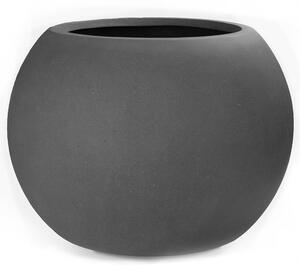 Květináč Polystone Globe, Ø 40/60/80 cm, výška 28,5/43/57 cm, krémový, šedý, antracitový Barva květináče: Šedá, Rozměry: Průměr 80 cm, Výška 57 cm