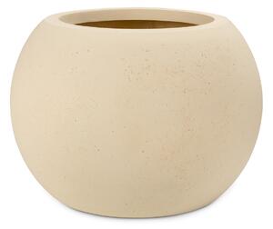 Květináč Polystone Globe, Ø 40/60/80 cm, výška 28,5/43/57 cm, krémový, šedý, antracitový Barva květináče: Krémová, Rozměry: Průměr 60 cm, Výška 43 cm