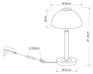 Globo 21953M - LED Stm dotyková stolní lampa ULDIN LED/7W/230V 3000K mosaz