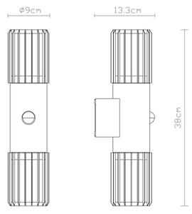 Globo 32160-2S -Venkovní nás svítidlo se senzorem MERVIN 2xE27/15W/230V IP54
