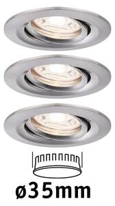 P 94295 LED vestavné svítidlo Nova mini výklopné 3x4W 2.700K kov kartáčovaný 230V - PAULMANN