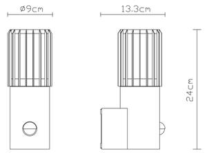 Globo 32160S - Venkovní nás svítidlo se senzorem MERVIN 1xE27/15W/230V IP54
