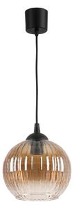 Brilagi - LED Lustr na lanku R GLASS 1xE27/60W/230V pr. 18 cm černá/kouř hnědá