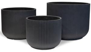 Linea květináč, Ø 37/44/55 cm, výška 30/36/43,5 cm, šedý, antracitový, krémový Barva květináče: Antracitová, Rozměry: Set průměrů 55/44/37 cm