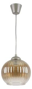 Brilagi - LED Lustr na lanku GLASS 1xE27/60W/230V pr. 18 cm stříbrná/kouř hnědá