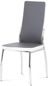 Jídelní židle koženka šedá + bílá AC-1693 GREY
