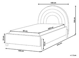 Jednolůžková postel 90 cm Annesile (béžová) (s roštem). 1077526