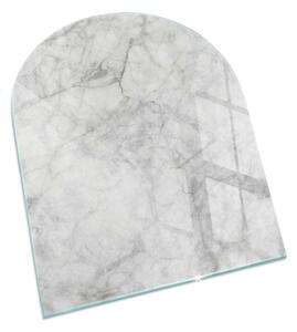 Půloválné sklo před krb Mramorová textura v elegantním stylu ppkpon-00019879