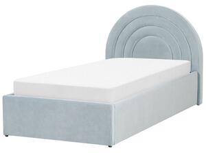 Jednolůžková postel 90 cm Annesile (modrá) (s roštem) (s úl. prostorem). 1077531