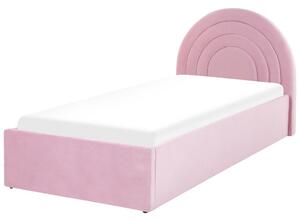 Jednolůžková postel 90 cm Annesile (růžová) (s roštem) (s úl. prostorem). 1077529