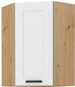 STL Rohová skříňka horní LUNA (výška 90 cm) Barevné provedení LUNA: Bílá / Bílá