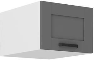 STL 50 cm skříňka horní jednodveřová (otevírání nahoru, hloubka 57 cm) LUNA Barevné provedení LUNA: Bílá / Prachově šedá