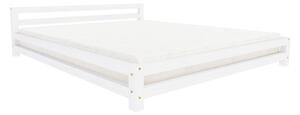 Dvoulůžková postel MODERN - Bílá, 200 x 200 cm