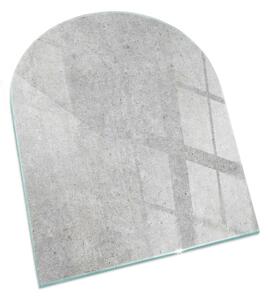 Půloválná skleněná podložka pod kamna Betonová textura v syrovém stylu ppkpon-00020362