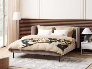 Manželská postel 160 cm Aimei (béžovošedá) (s roštem). 1077669