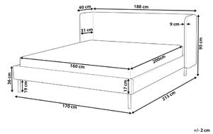 Manželská postel 160 cm Aimei (béžovošedá) (s roštem). 1077669