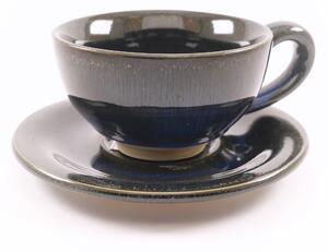 Penerini coffee SET - Keramický šálek s podšálkem Black and Blue