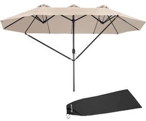 Tectake Slunečník Silia 460x270cm extra široký s ochranným potahem - béžová