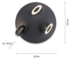 PN 6788-13 SILEDA LED stropní bodové svítidlo antracit, kruhové, 3 ramenné, otočné, ochrana proti vodě 3000K - PAUL NEUHAUS