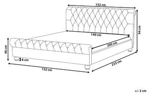 Manželská postel 140 cm ARCHON (s roštem) (černá). 1007104